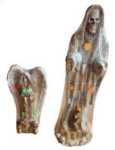 Imagen Santa Muerte, dolares,  grande. Diseño exclusivo de El buda de la fortuna.