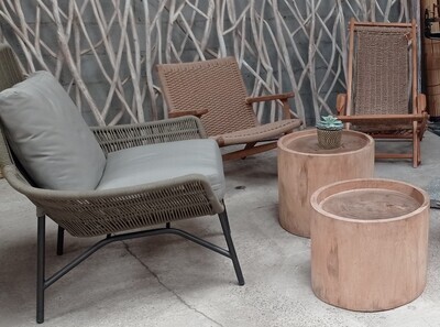 Sillones de cuerda y aluminio