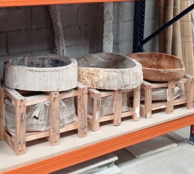 Lavabo madera petrificada