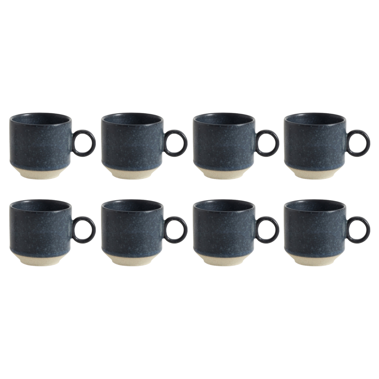 Nordal Grainy Espressokopjes - Donkerblauw - Set van 8