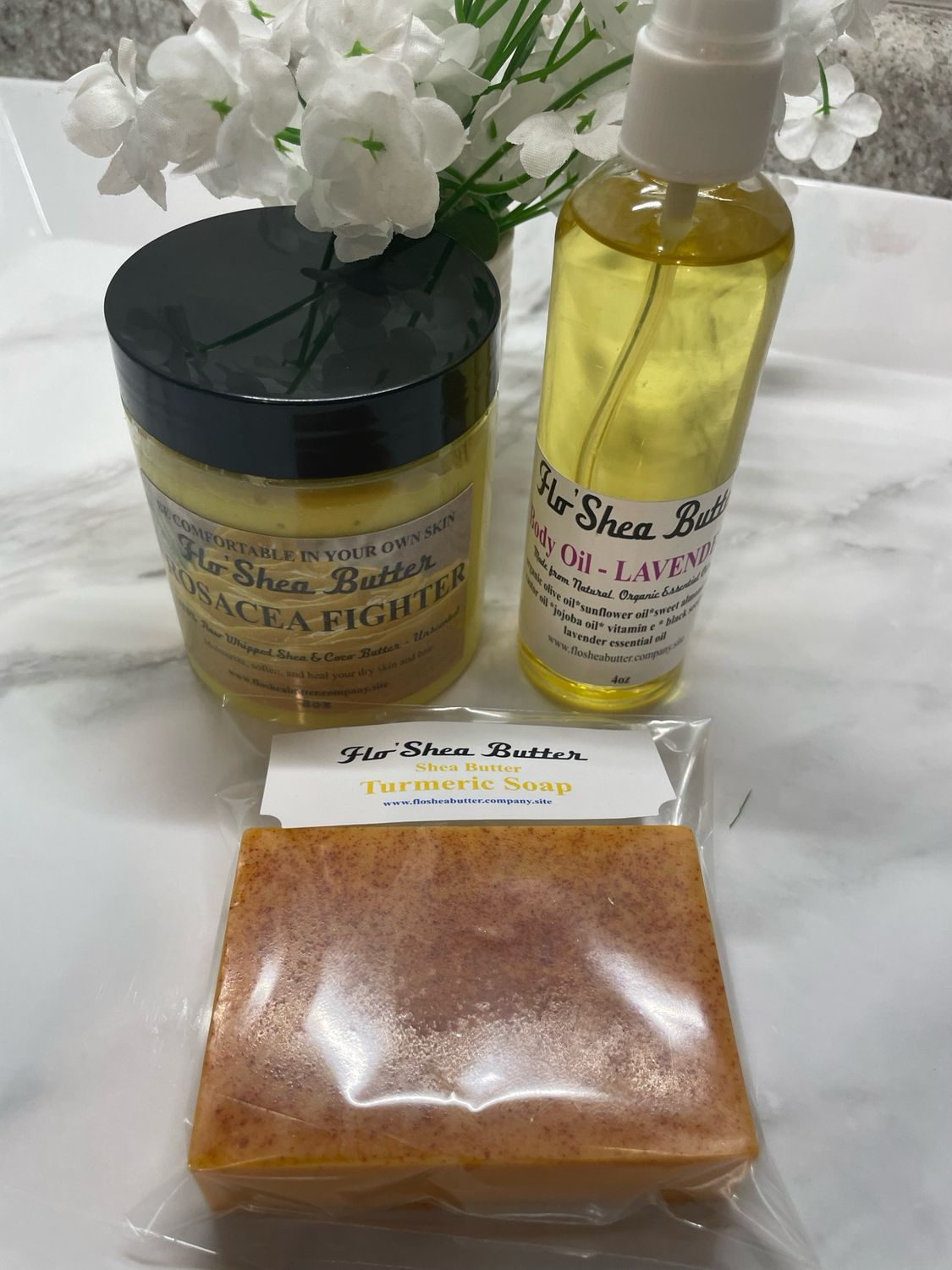Flo'Shea Butter Essentials: Rosacea 3-Step Relief Kit