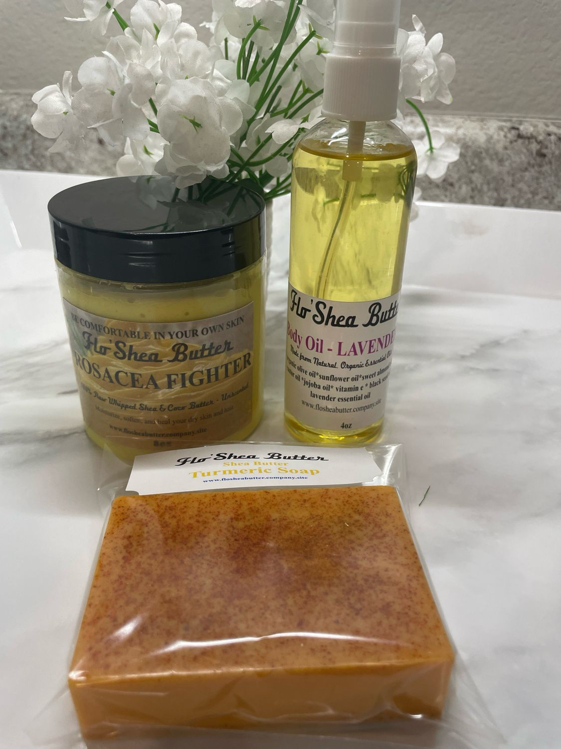 Flo'Shea Butter Essentials: Rosacea 3-Step Relief Kit