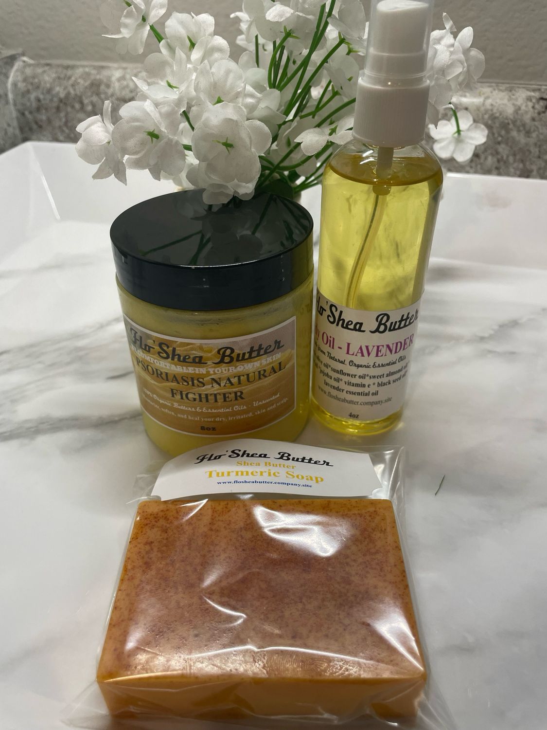 Flo'Shea Butter Essentials: Psoriasis 3-Step Relief Kit