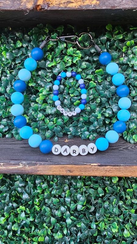 Bliss of  Blue- Personalized  Beaded Dog Collar/Necklace