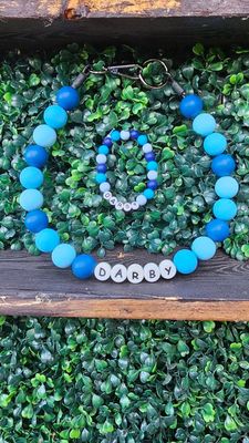Bliss of Blue Personalized Beaded Dog Collar
