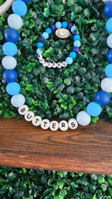 Bliss of Blue Personalized Beaded Dog Collar