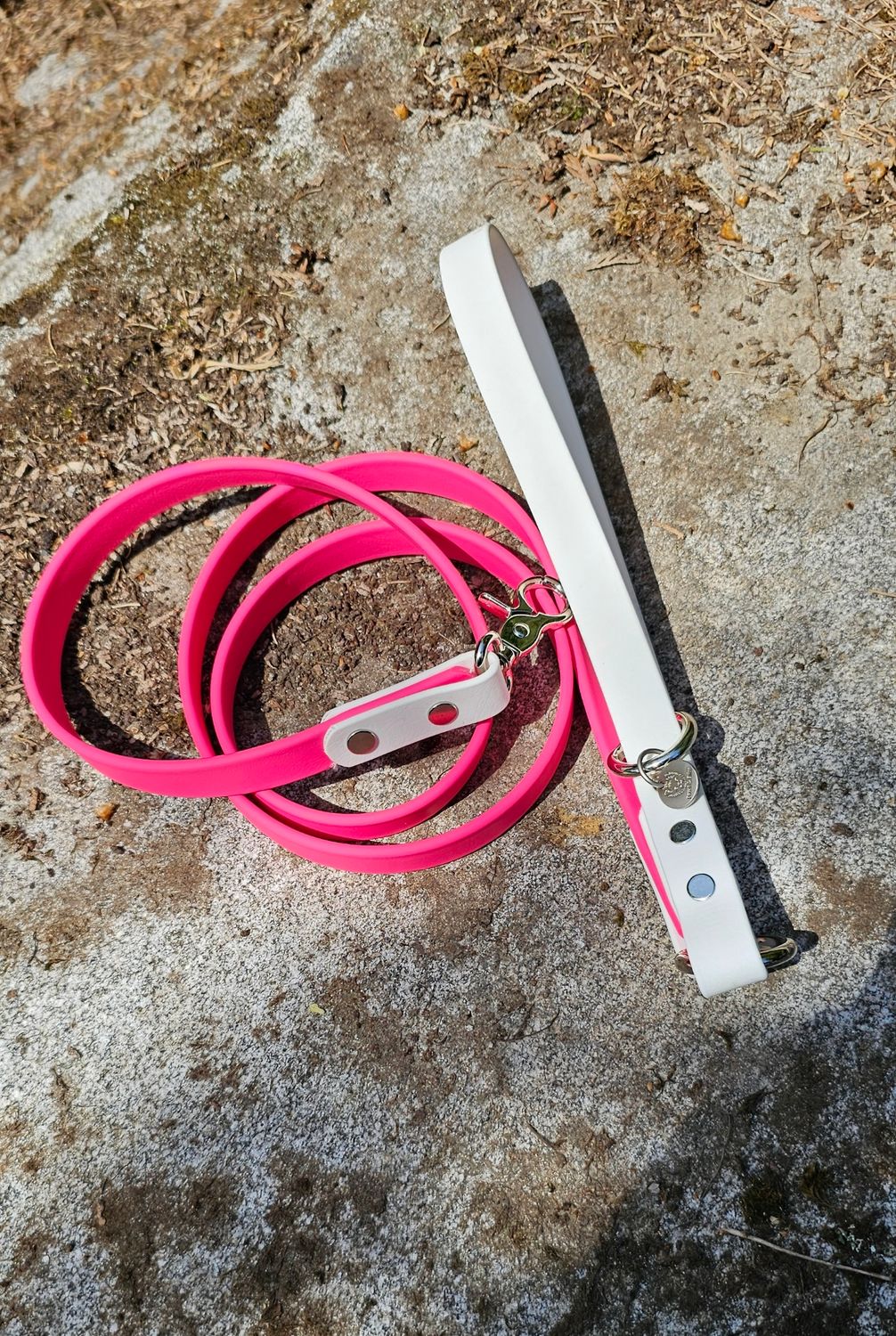 Biothane Dog leash Pink / White