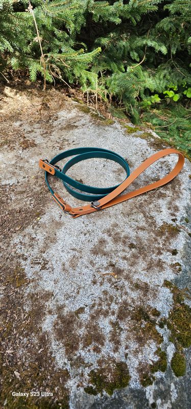 Biothane Dog leash- Hunter Green/Brown