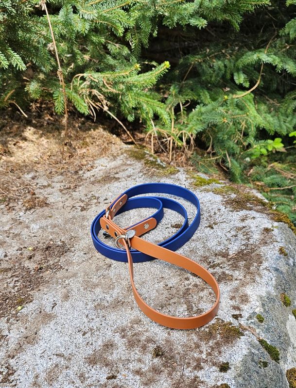 Biothane Dog leash- Navy /Brown