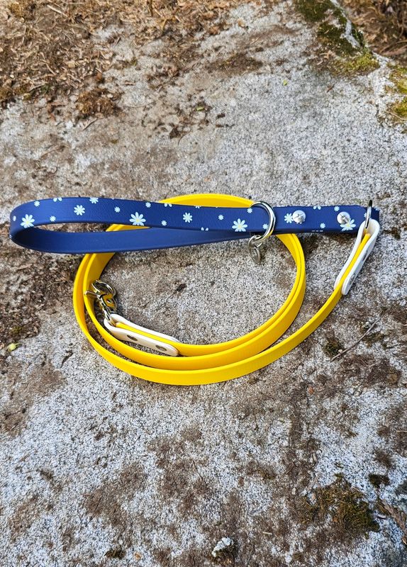 Biothane Dog leash- Daisy and yellow - Limited Addition