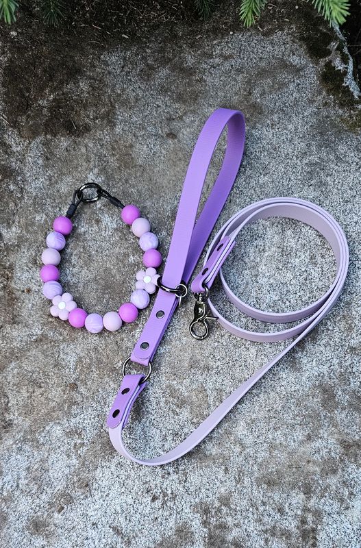 Two Tone Lavender  &amp; Purple  Biothane Dog Leash | Waterproof Custom Dog Leash