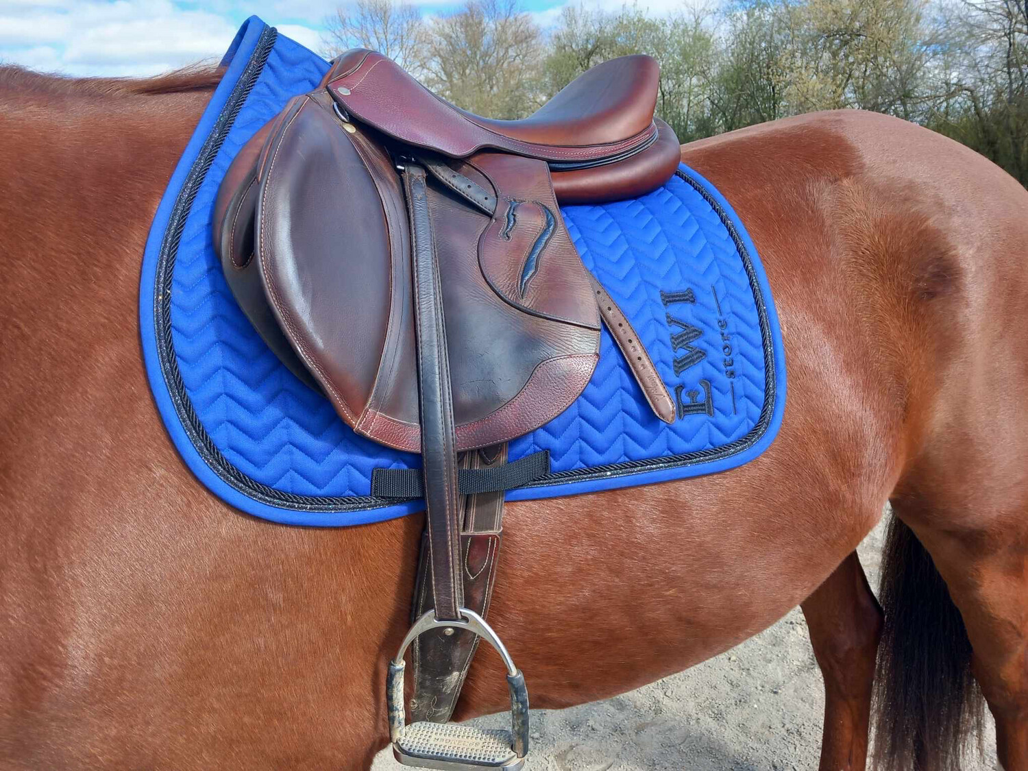 Tapis de selle Summer glitter bleu roi