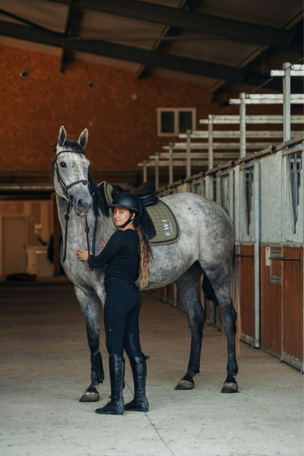 Tapis de selle Kaki Jewel dressage