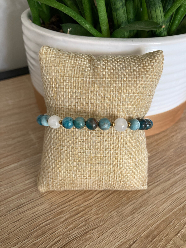 Bracelet  Apatite / Pierre de lune