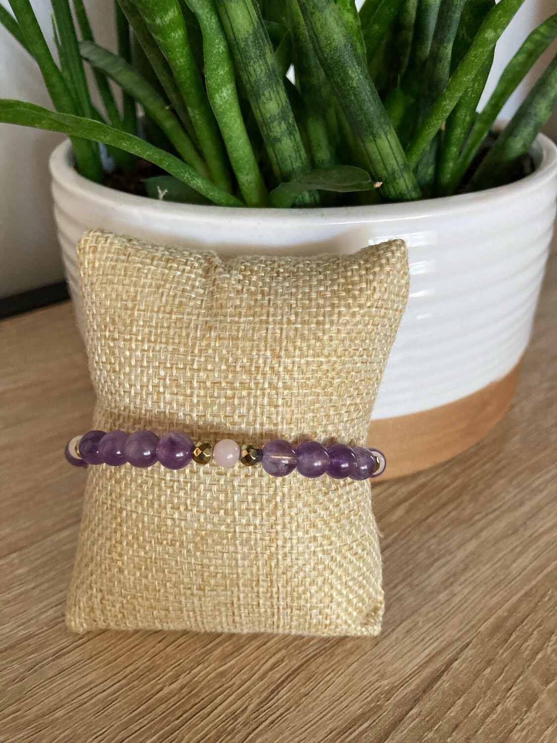 Bracelet Améthyste / Quartz Rose