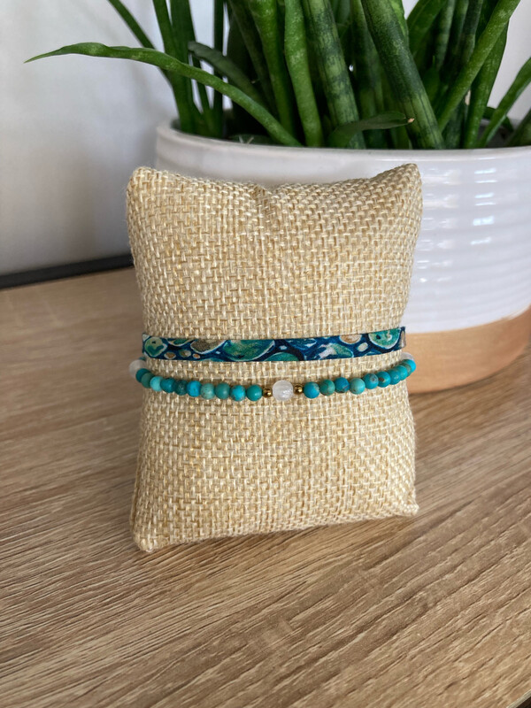 Bracelet double Liberty Turquoise