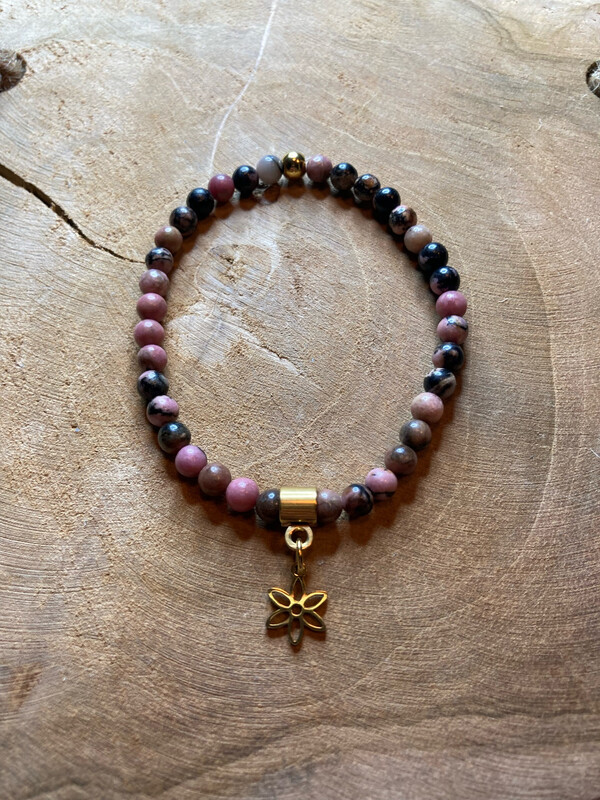 Rhodonite breloque fleur