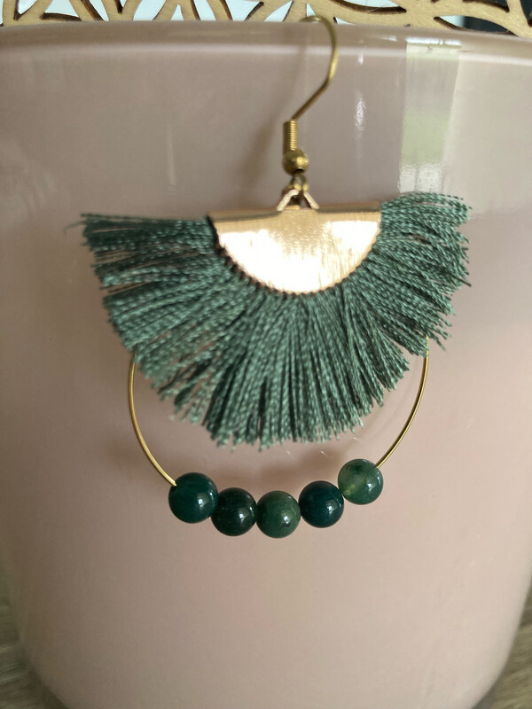 Boucles d’oreilles Agate Mousse