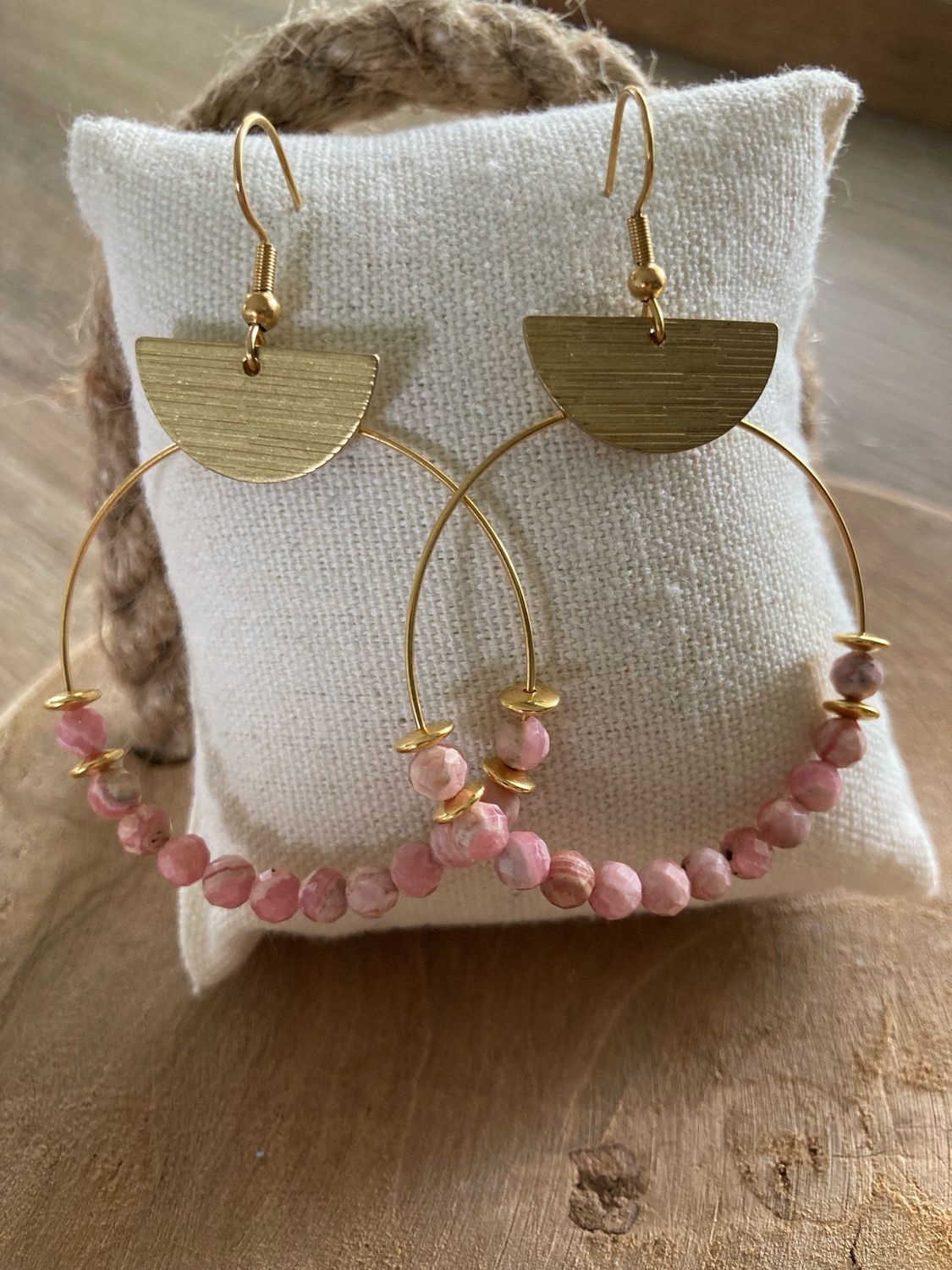 Boucles d’oreilles Rhodochrosite