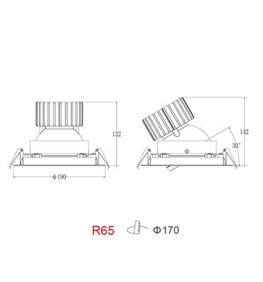 LED Einbauleuchte R65 28 Watt