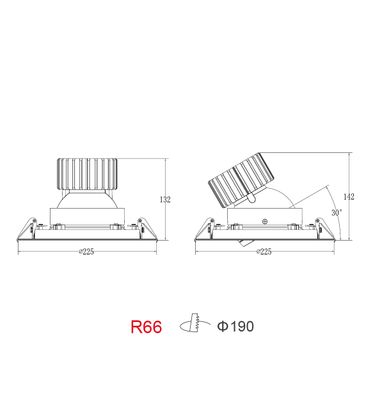 LED Einbauleuchte R66 28 Watt