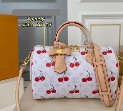 LU LU CHERRY SPEEDY LEATHER BAG - Pre-order (Australia only) - Free shipping Australia wide - Measurements 30 X 19cm