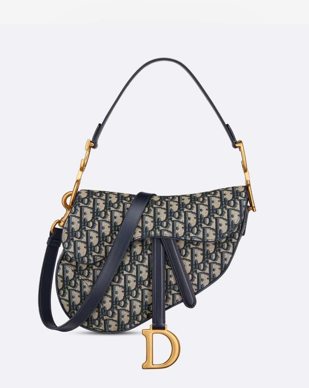 DIOR SADDLE BAG WITH STRAP - Pre-order - (Australia only) - Free shipping Australia wide - Measurements 25.5 x 20 x 6.5cm - Strap length 87–103cm - Main composition: cotton, calfskin &amp; technical fabri