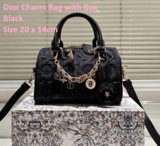DIOR CHARM BLACK HANDBAG WITH BOX - Pre-order (Australia only) - Free shipping Australia wide - Afterpay &amp; PayId Available - Measurements 20 x 14CM