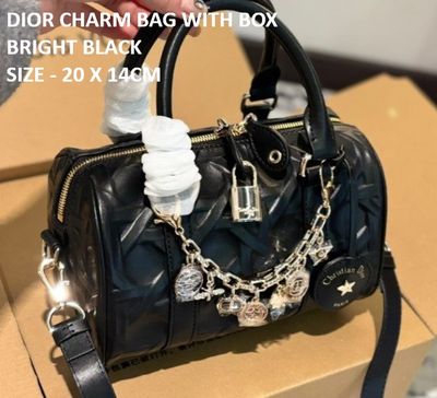 DIOR CHARM BRIGHT BLACK HANDBAG WITH BOX - Pre-order (Australia only) - Free shipping Australia wide - Afterpay &amp; PayId Available - Measurements 20 x 14CM