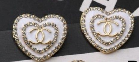 IN STOCK - WHITE HEART CC EARRINGS - (Australia only) - Free shipping Australia wide - Afterpay &amp; PayId Available
