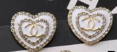 IN STOCK - WHITE HEART CC EARRINGS - (Australia only) - Free shipping Australia wide - Afterpay &amp; PayId Available
