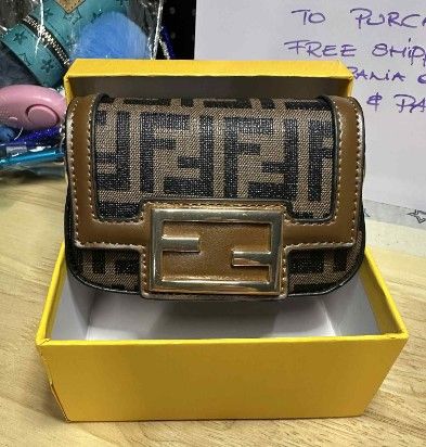 SMALL FENDI BAG WIH BOX - COFFEE COLOUR - SIZE 13.5 X 9 X 6.5 - FREE SHIPPING AUSTRALIA WIDE - PAYPAL AND PAYID AVAILABLE