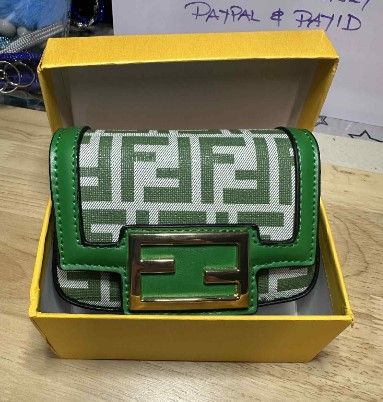 SMALL FENDI BAG WIH BOX - GREEN COLOUR - SIZE 13.5 X 9 X 6.5 - FREE SHIPPING AUSTRALIA WIDE - PAYPAL AND PAYID AVAILABLE