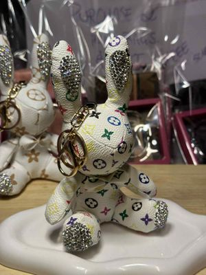 IN STOCK - WHITE WITH COLOUR BLING BLING KEYCHAIN BUNNY - (Australia only) - PayPal (Pay in 4) &amp; PayId available - Free shipping Australia wide