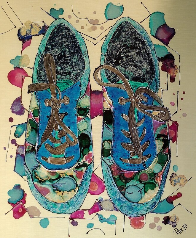 My Shoes, In the studio. Original artwork