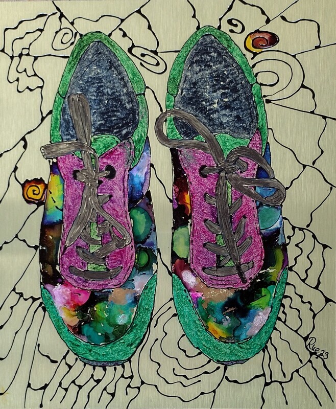 My Shoes, Abalone. Original artwork