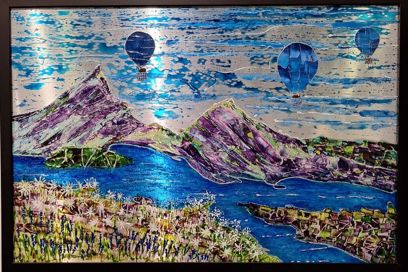 Goats over Iceland. Original artwork