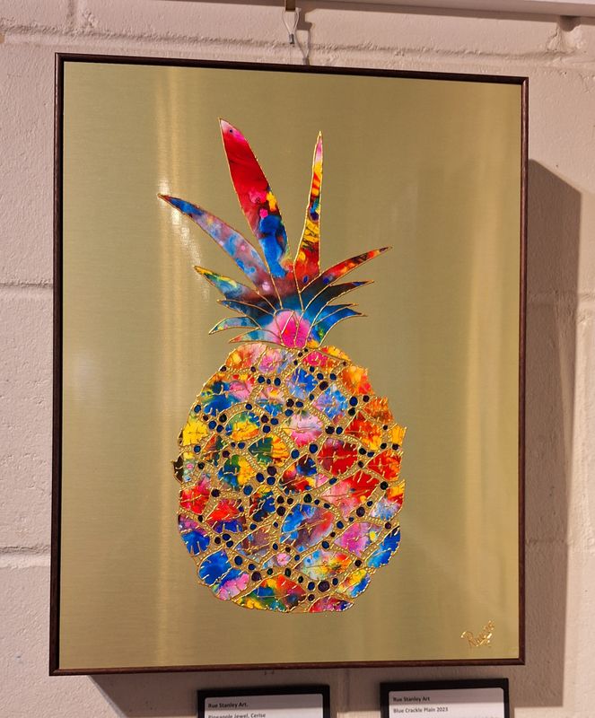 Pineapple Jewel. Cerise. Unique original artwork