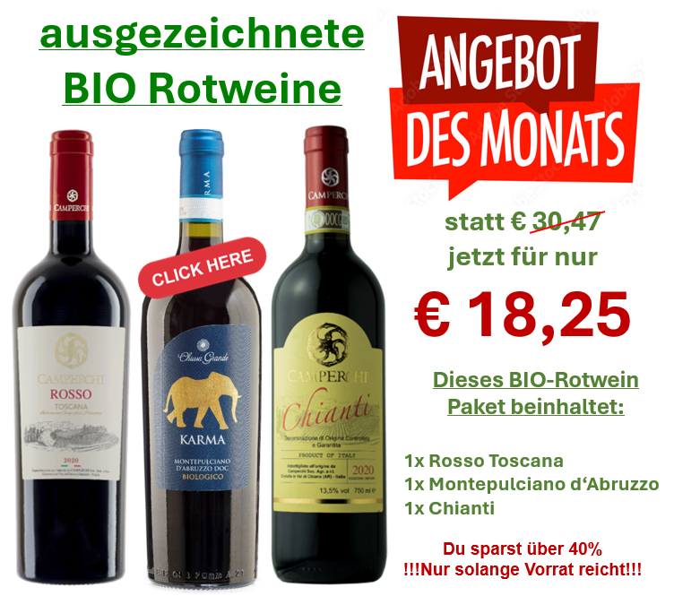 ! ANGEBOT DES MONATS ! ausgezeichnete BIO-Rotweine
