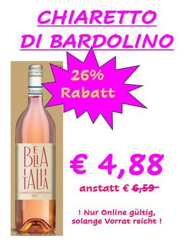 ! ANGEBOT ! CHIARETTO DI BARDOLINO D.O.C.