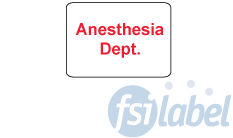 Anesthesia Dept. Label