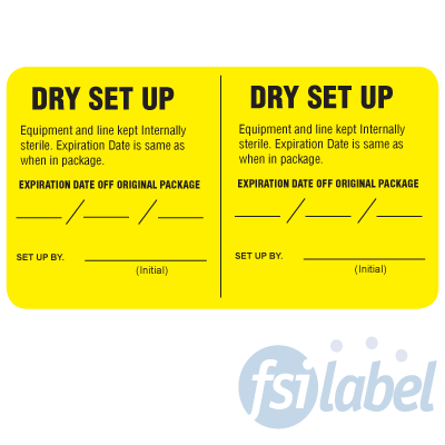 Dry Set Up Label