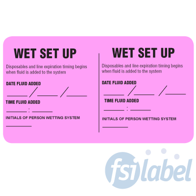 Wet Set Up Label