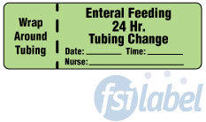 Wrap Around Tubing/Enteral Feeding 24 Hr. Tubing Change Label