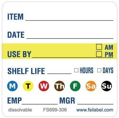 Shelf Life 2" x 2" - Water Dissolvable