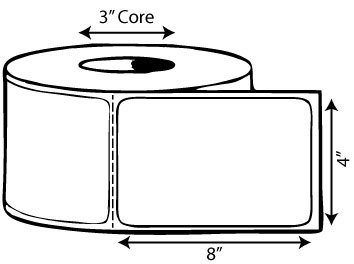 4" x 8" Thermal Transfer Label, Perforated