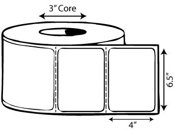 6.25" x 4" Thermal Transfer Label, Perforated