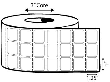 1" x 1.25" Thermal Transfer Label Perforated