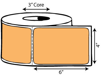 4" x 6" Thermal Transfer Label (Orange)