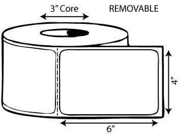 4" x 6" Thermal Transfer Label (3" Core) Perforated, Removable